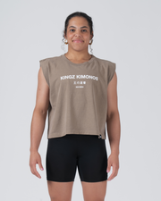 HQ Women's Crop Tank Streetwear Kingz XS Brown