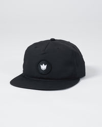 Crown Patch 5-Panel Strapback Hat - Black Hat Kingz One Size BLACK