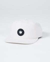 Crown Patch 5-Panel Strapback Hat - Natural Hat Kingz One Size WHITE
