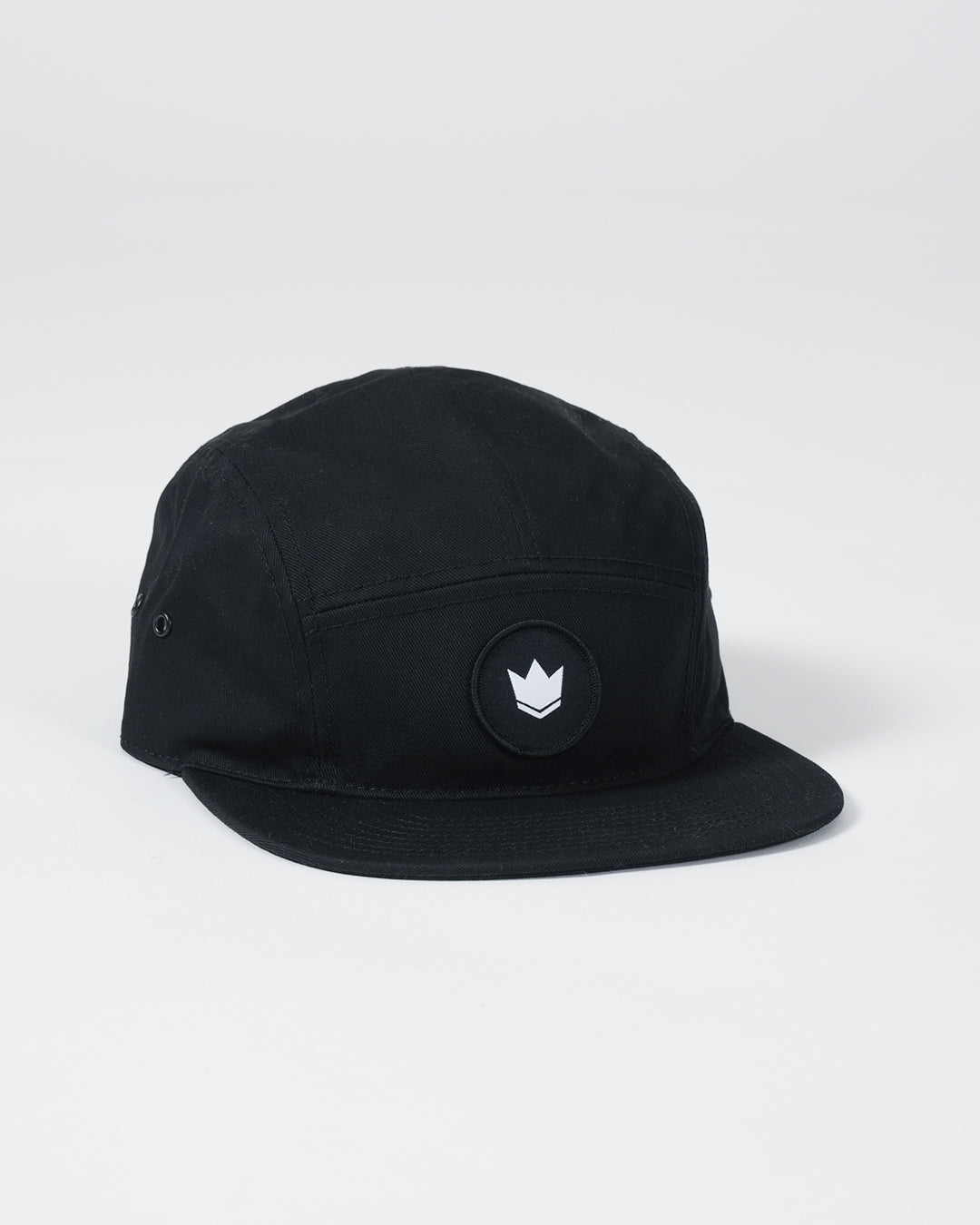 Crown Patch Strapback Hat - Black