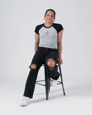 Kingz_Gentle Art Club Women's Baby Tee_Grey_Women_KZWTS05_08