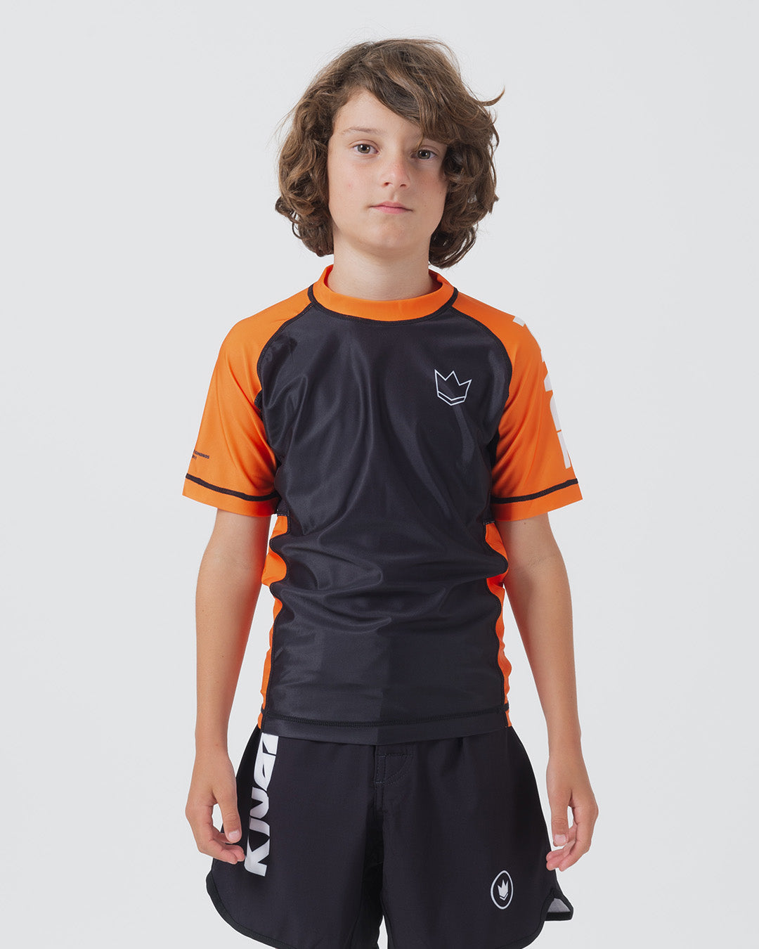 Rashguard S/S pour jeunes classés - Orange
